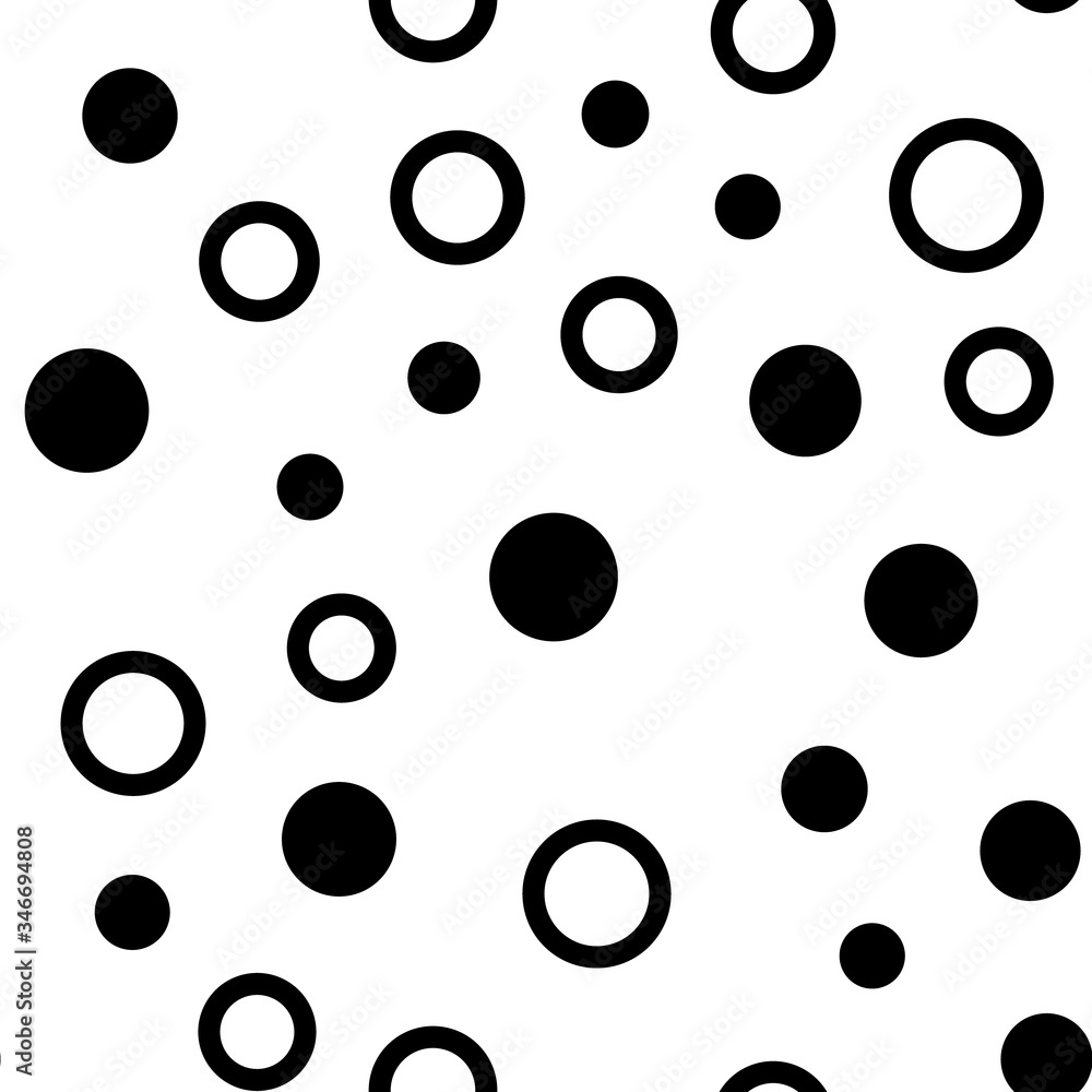 Circles seamless pattern. Random dots texture background.