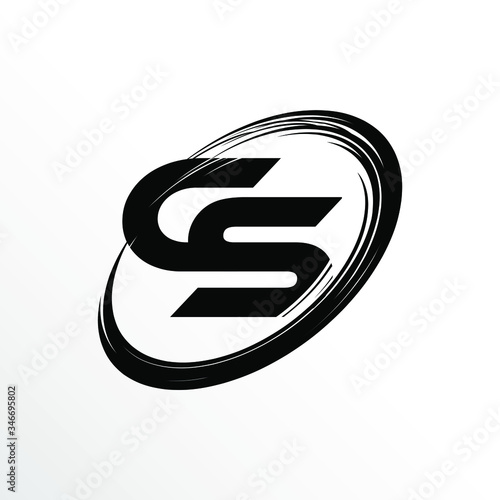 Initial Letter CS Brush Effect Logo Design