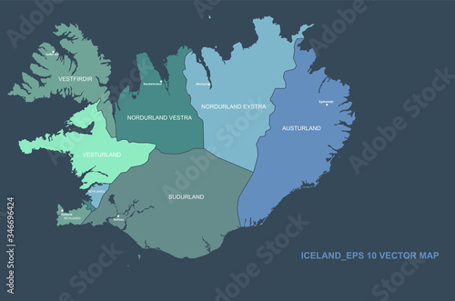 iceland map. country vector map of iceland.