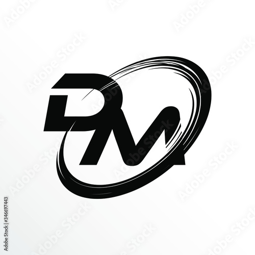 Initial Letter DM Brush Effect Logo Design