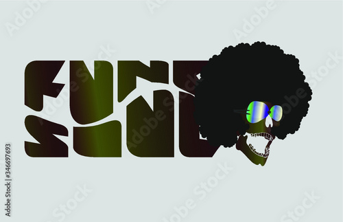 Funk soul skull dancer embroidery graphic design vector art