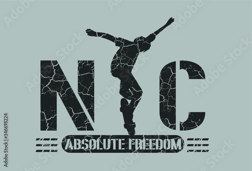 Skateboard Star embroidery graphic design vector art