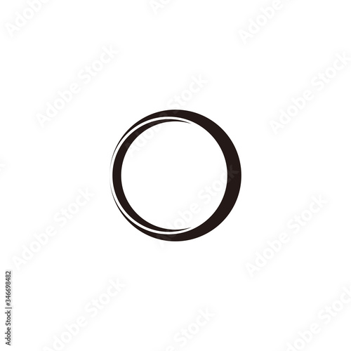 simple geometric 3d flat ring frame symbol decoration vector