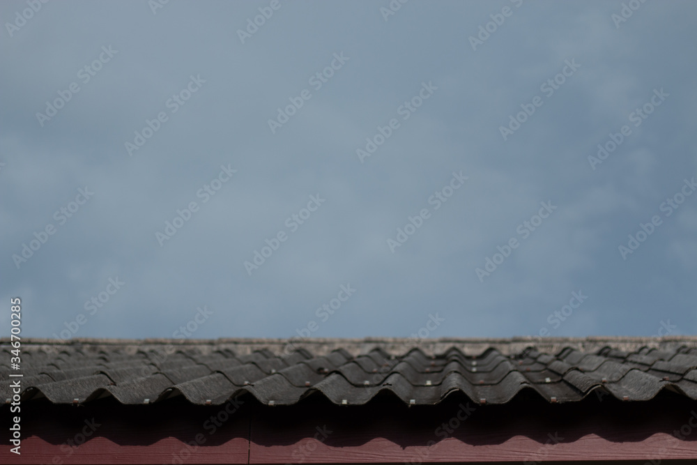 Photos of the roof of the house and the rain cloud. Photos of the roof of the house and the rain cloud.