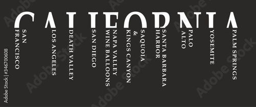 California Los Angeles print embroidery graphic design vector art