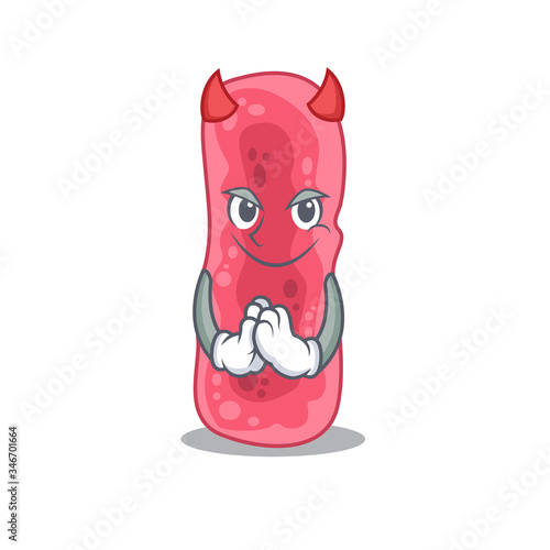 Shigella Sonnei dressed as devil cartoon character design style