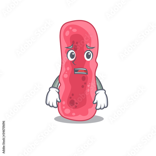 Cartoon design style of shigella sonnei showing worried face photo