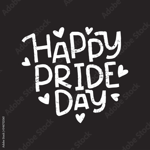 LGBT vector illustration. Happy Pride day hand drawn modern lettering