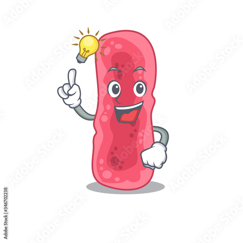 Mascot character design of shigella sonnei with has an idea smart gesture