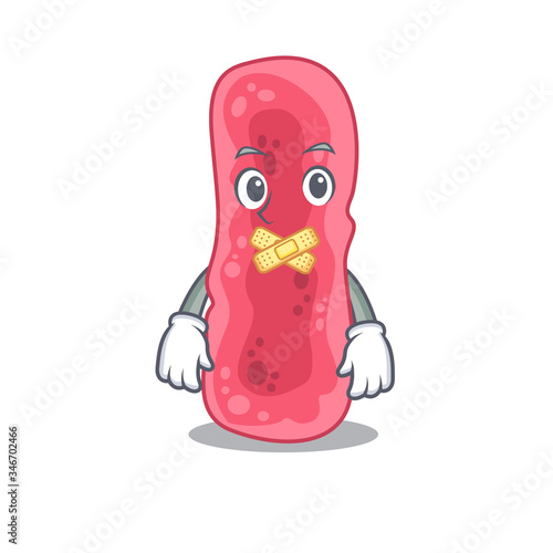 Shigella Sonnei cartoon character style with mysterious silent gesture