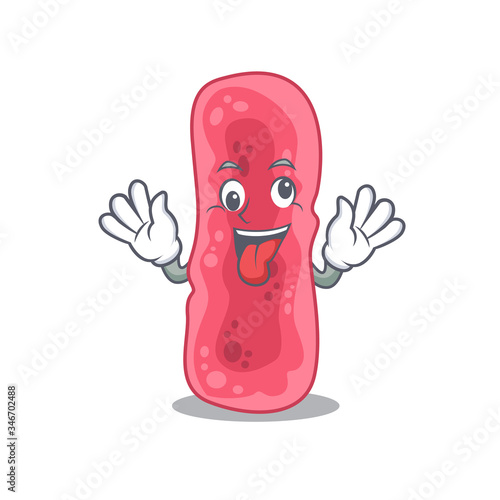 A cartoon design of shigella sonnei having a crazy face