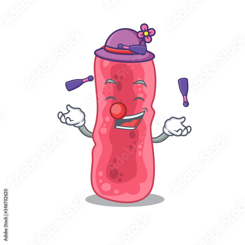 An attractive shigella sonnei cartoon design style playing juggling