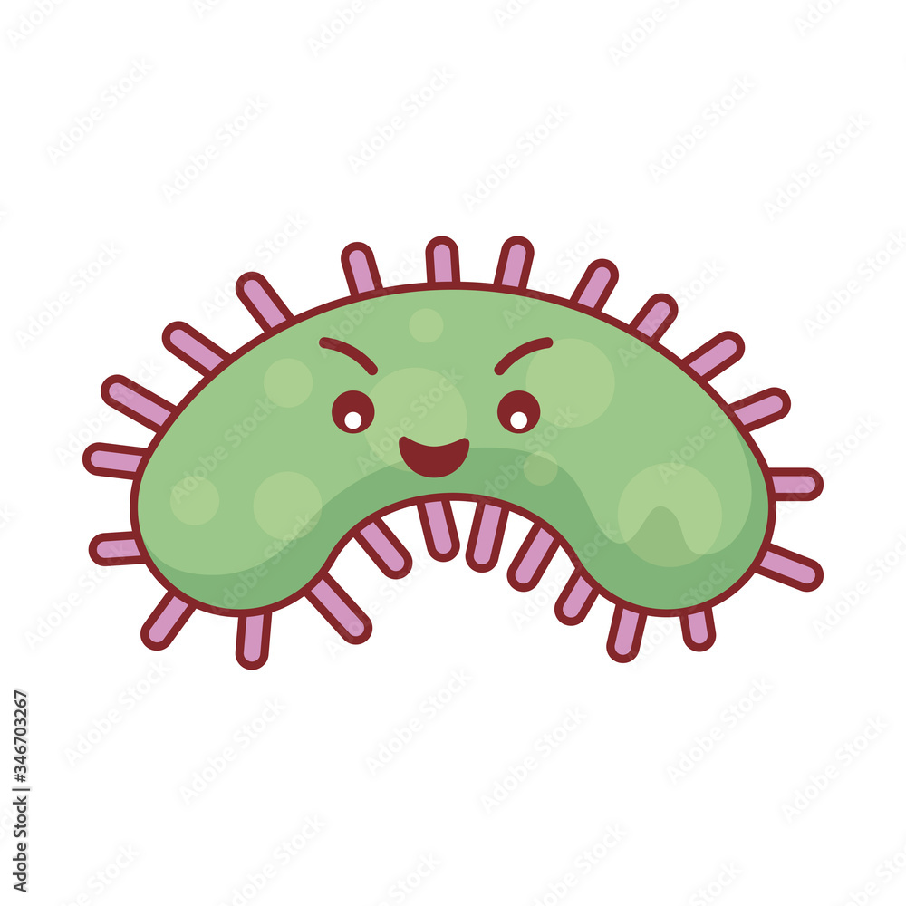 Virus cartoon flat style icon vector design Virus cartoon flat style icon vector design