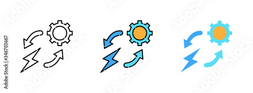 update or refresh or change icon set isolated on white background for web design