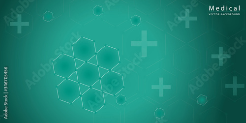 Abstract hexagon medical background