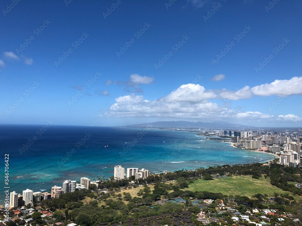 panoramic view of Waikiki beach panoramic view of Waikiki beach