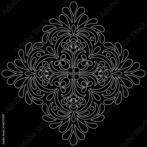 Pattern mandala white stencil doodles sketch