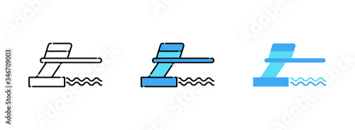 springboard icon set isolated on white background for web design ,travel concept