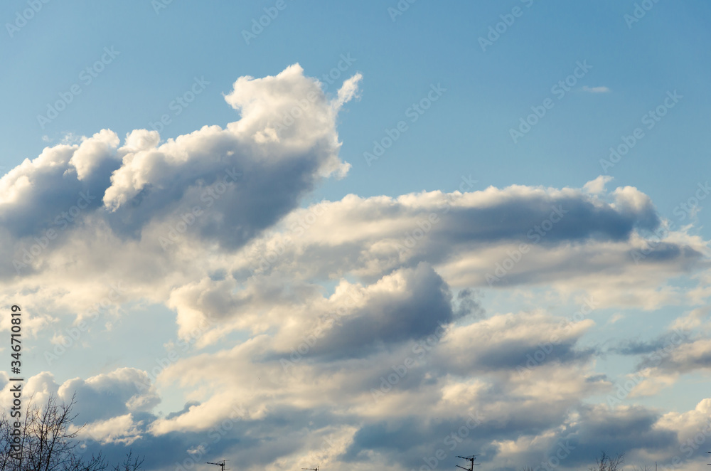 White clouds against a blue sky. White clouds against a blue sky.