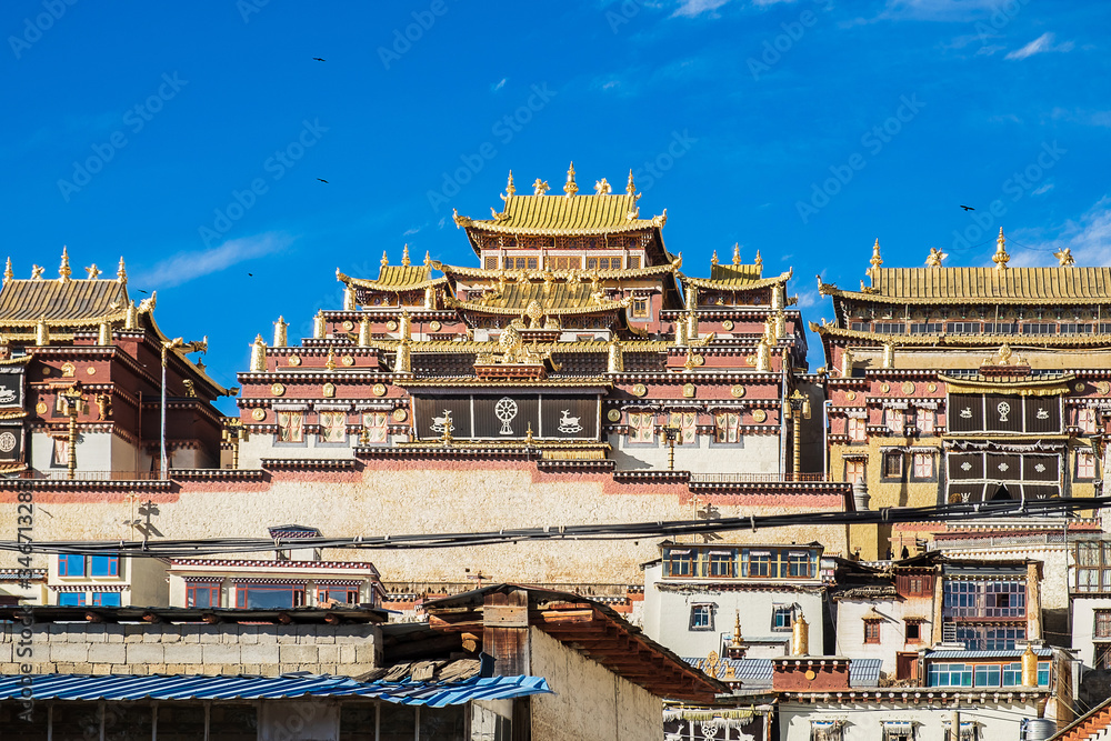 Songzanlin Temple or the Ganden Sumtseling Monastery also known as little Potala Palace in Lhasa, is a Tibetan Buddhist monastery located in Zhongdian city ( Shangri-La) Yunnan, China