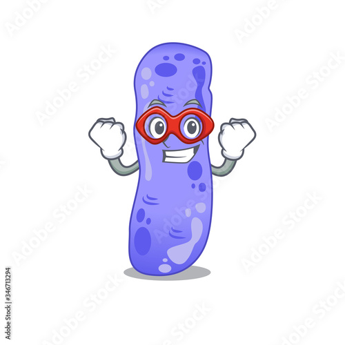 A cartoon character of legionella performed as a Super hero