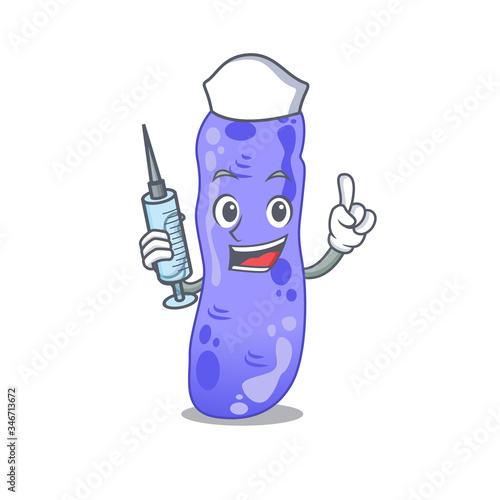 A nice nurse of legionella mascot design concept with a syringe
