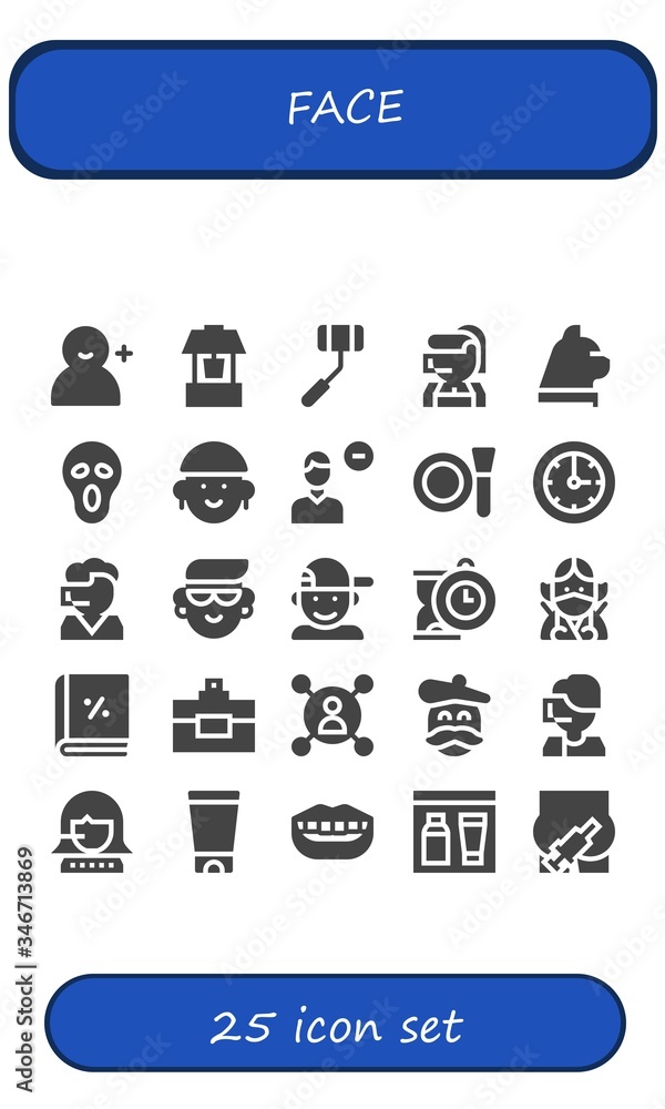 Modern Simple Set of face Vector filled Icons Modern Simple Set of face Vector filled Icons