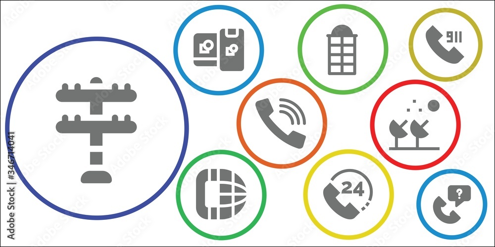 telecommunication icon set telecommunication icon set