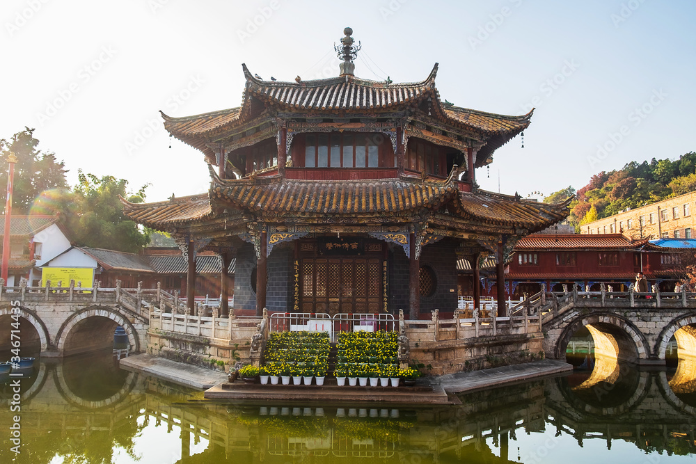 scenic of Yuantong Temple, the most famous Buddhist temple in Kunming. landmark and popular for tourists attractions in Kunming, Yunnan, China. Asia travel concept scenic of Yuantong Temple, the most famous Buddhist temple in Kunming. landmark and popular for tourists attractions in Kunming, Yunnan, China. Asia travel concept