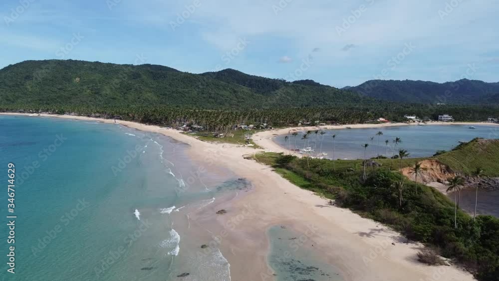 Aerial View of Beach | Twin Beach | Long White Sand Beach in Palawan Philippines | Location: Nacpan, El nido Philippines Aerial View of Beach | Twin Beach | Long White Sand Beach in Palawan Philippines | Location: Nacpan, El nido Philippines