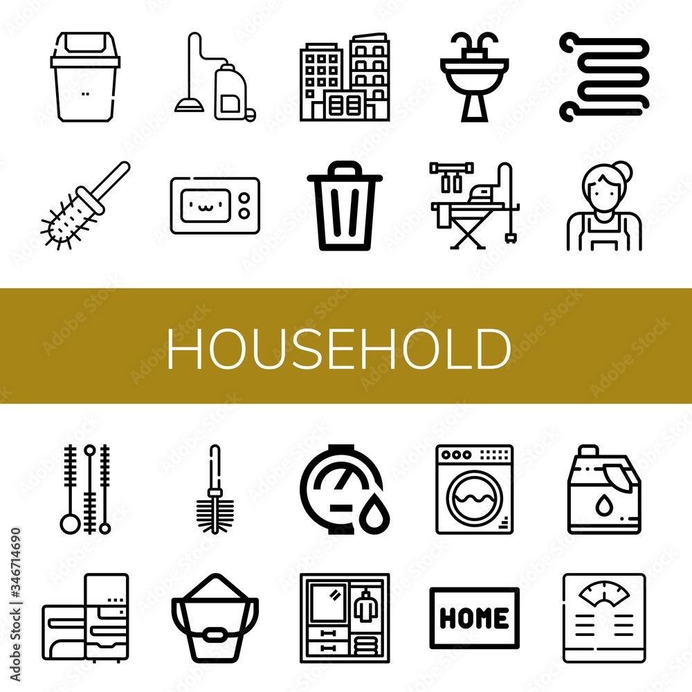 household icon set household icon set