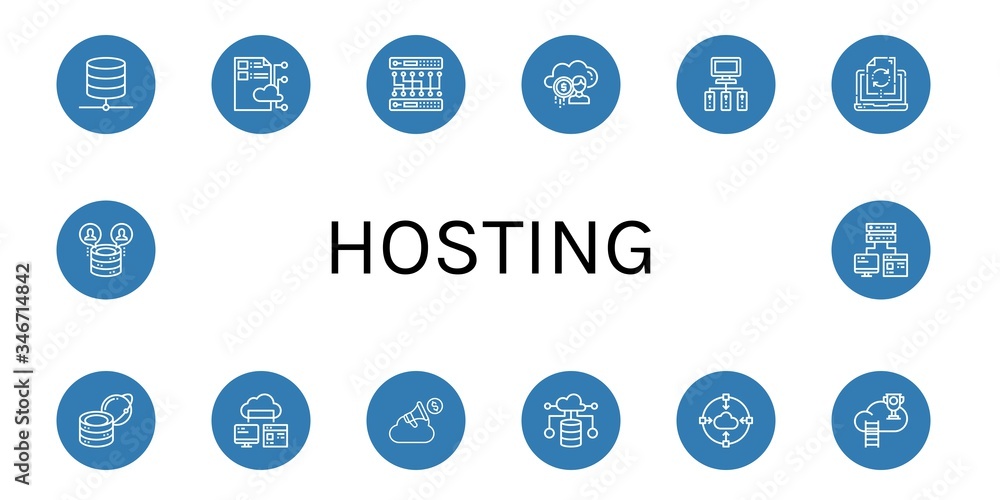 hosting simple icons set hosting simple icons set