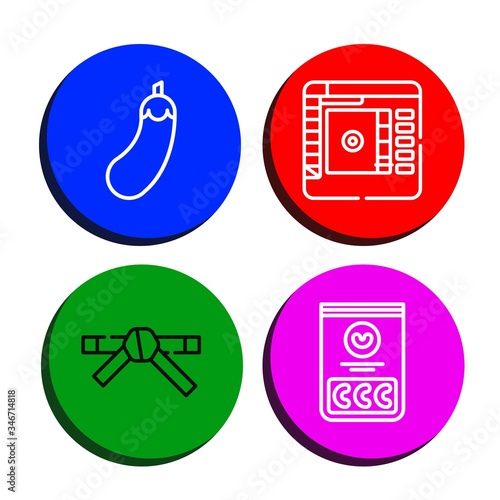 Set of purple icons