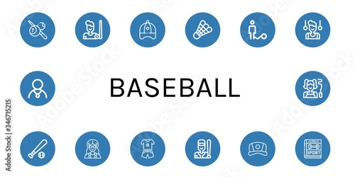 baseball icon set