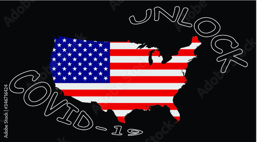 Representation of the United Kingdom unlocking social restrictions enforced by the worldwide pandemic isolated on black background 