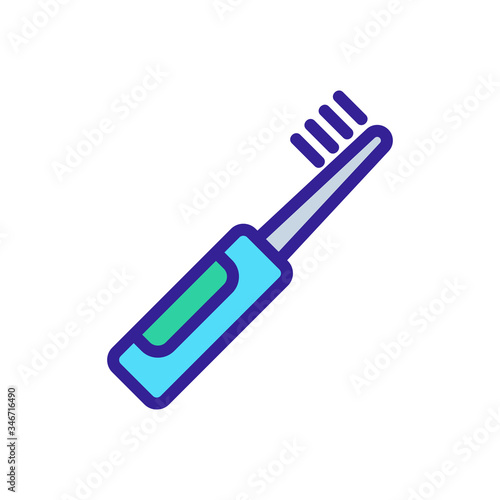 electric brush with anti slip handle icon vector. electric brush with anti slip handle sign. color symbol illustration