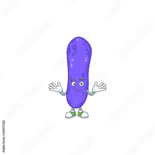 An image of escherichia coli in grinning mascot cartoon style