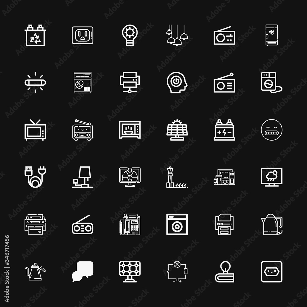 Editable 36 electrical icons for web and mobile