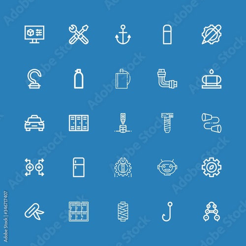 Editable 25 steel icons for web and mobile