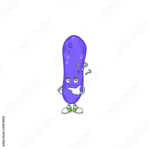 Escherichia coli mascot design concept having confuse gesture