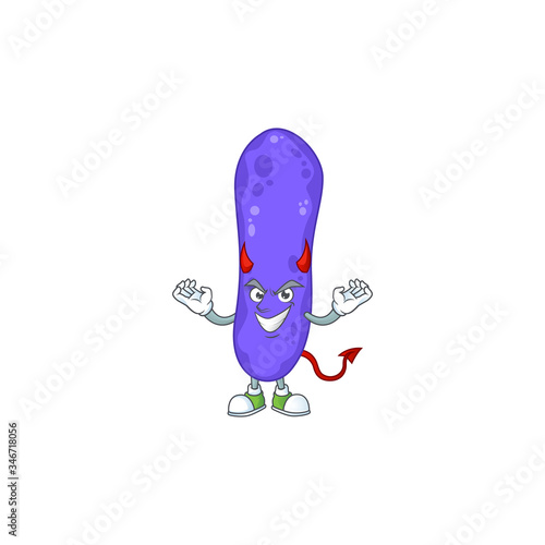 A picture of devil escherichia coli cartoon character design