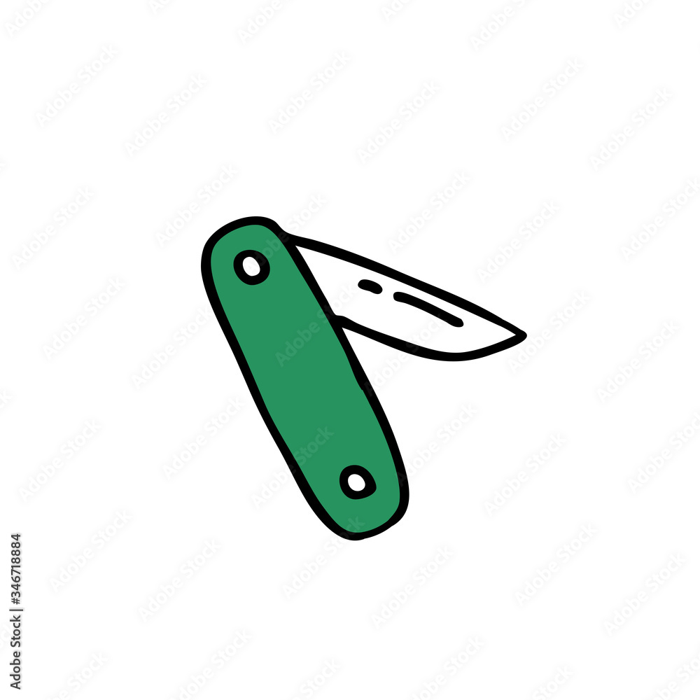 folding knife doodle icon