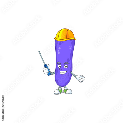 Smart automotive escherichia coli presented in mascot design style
