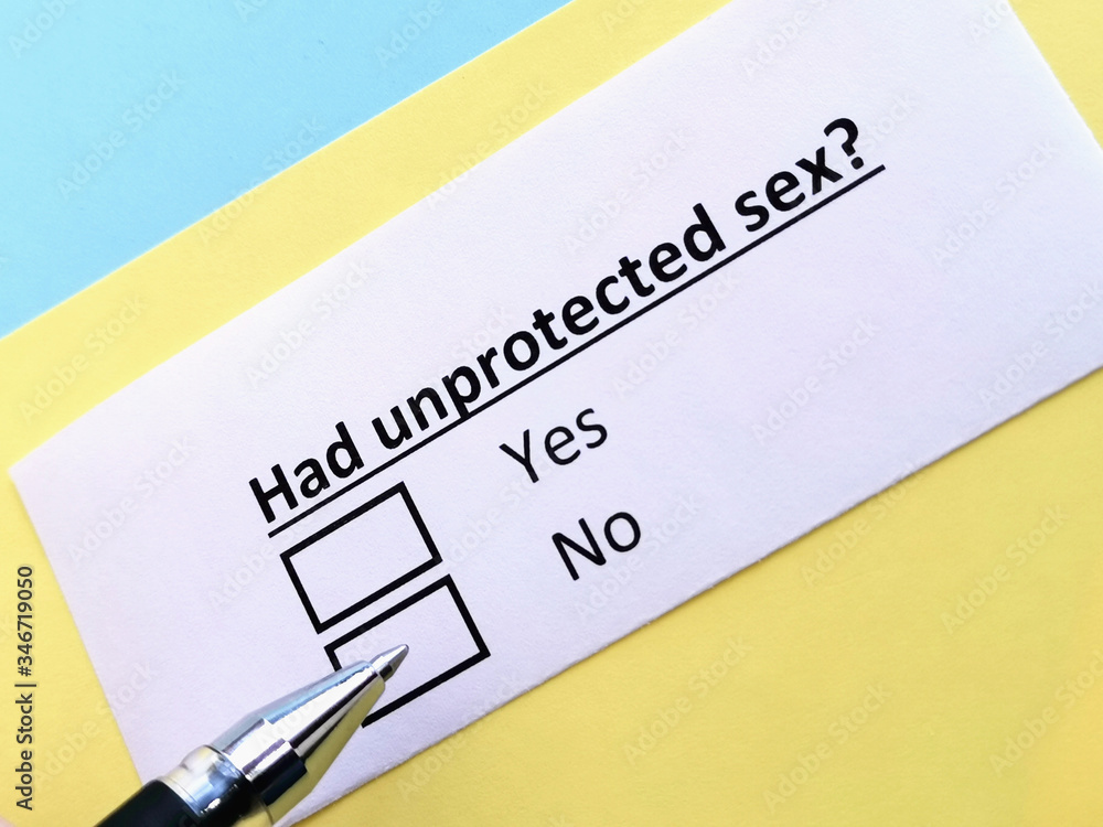 One person is answering quetion about unprotected sex. One person is answering quetion about unprotected sex.