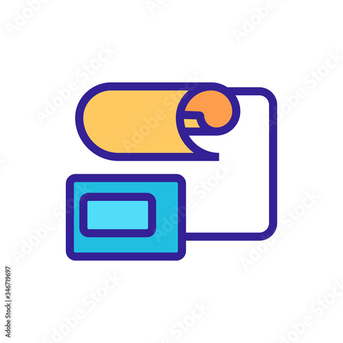 mechanical blood pressure monitor with report icon vector. mechanical blood pressure monitor with report sign. color symbol illustration