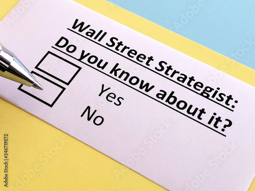 One person is answering quetion about wall street strategist.