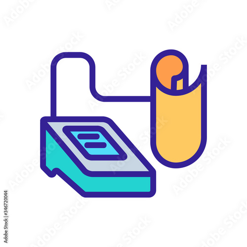 tonometer printable cardiogram icon vector. tonometer printable cardiogram sign. color symbol illustration