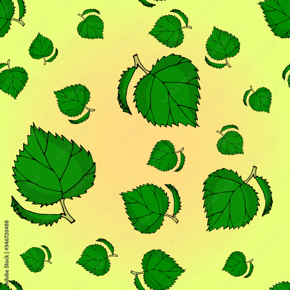 Seamless pattern with birch leaves. Seamless pattern with birch leaves.