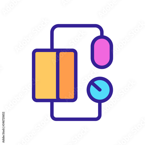 mechanical tonometer top view icon vector. mechanical tonometer top view sign. color symbol illustration