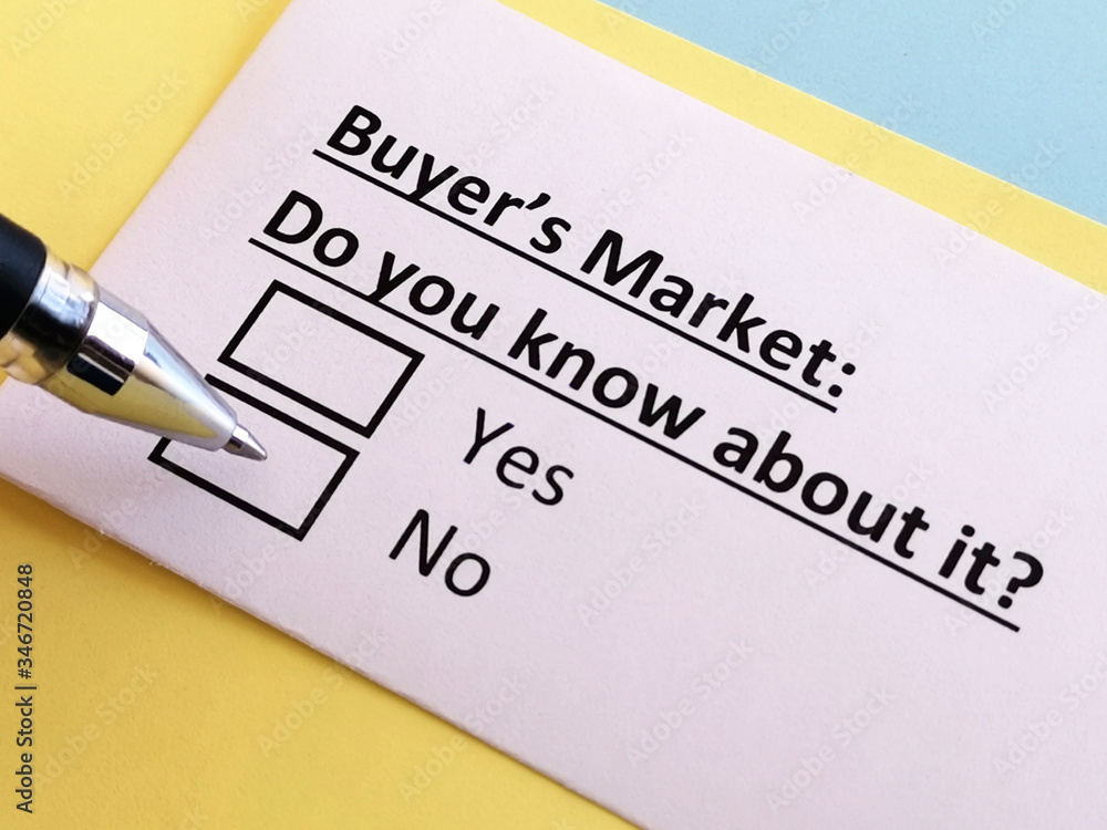 One person is answering quetion about buyer's market. One person is answering quetion about buyer's market.